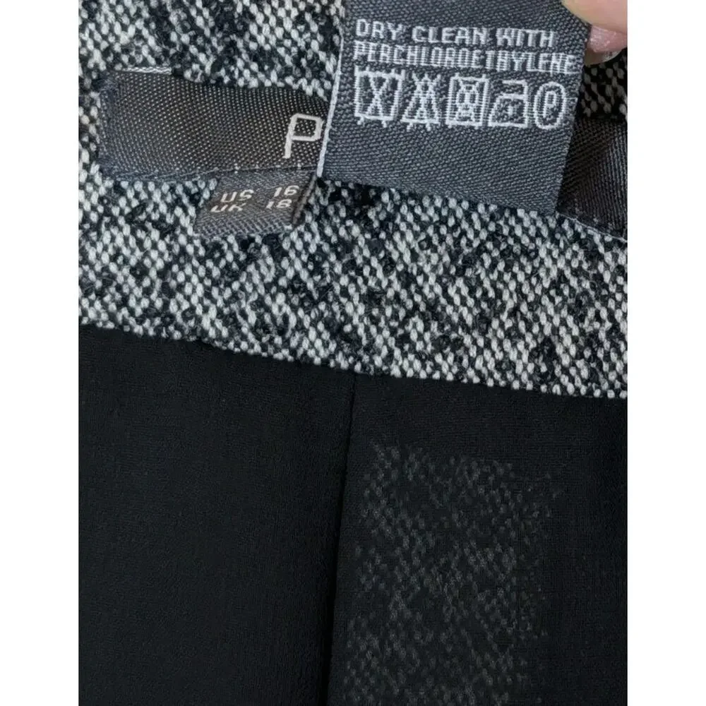 Per Se Women's Gray Black Wool Blend Tweed 2 Piece Skirt Suit Size US 16 UK 18 - Picture 4 of 16
